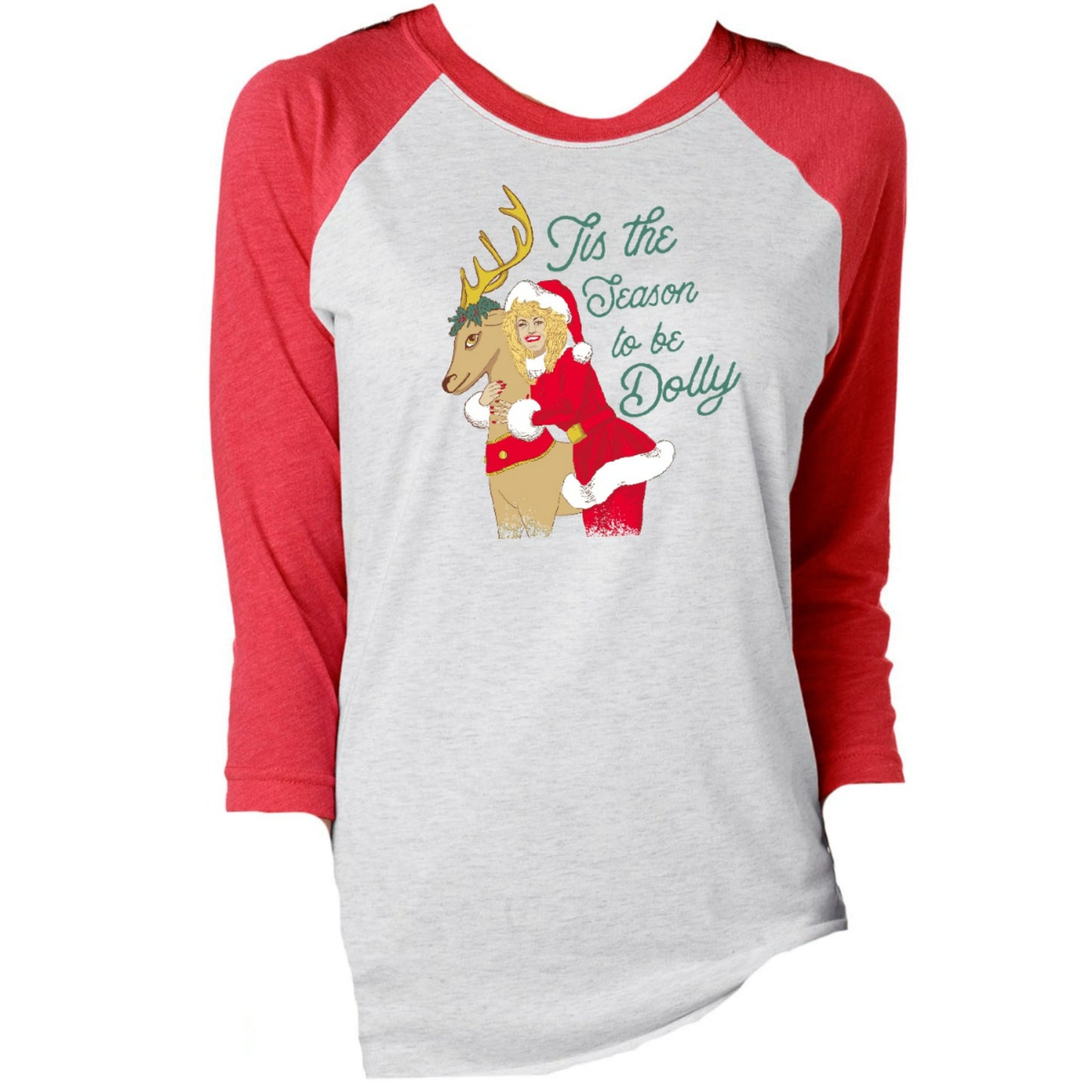 Kids Tis The Season To Be Dolly 3/4 Sleeve T-Shirt L
