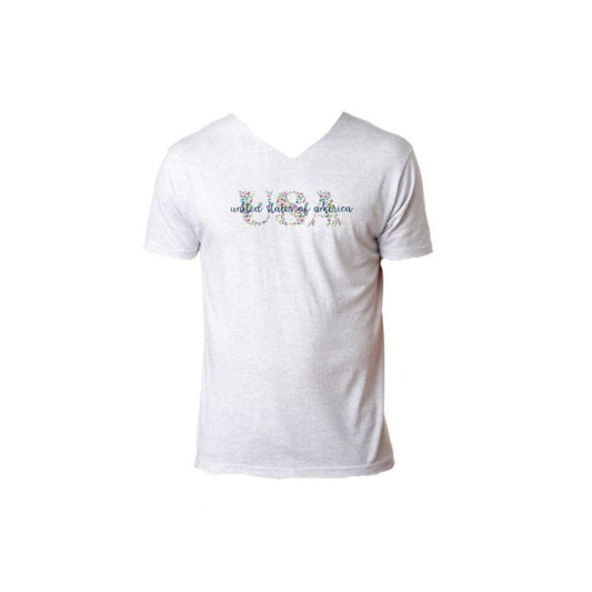 USA Leopard V-Neck T-Shirt XL