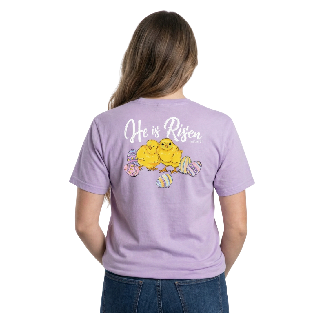 He Is Risen Orchid Crew Neck T-Shirt