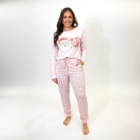 Santa Baby Long Sleeve Jammie Jogger Pant Set