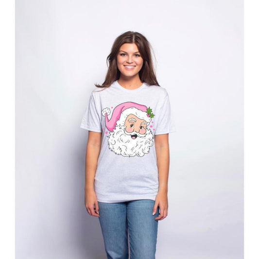 Santa with Pink Hat T-Shirt