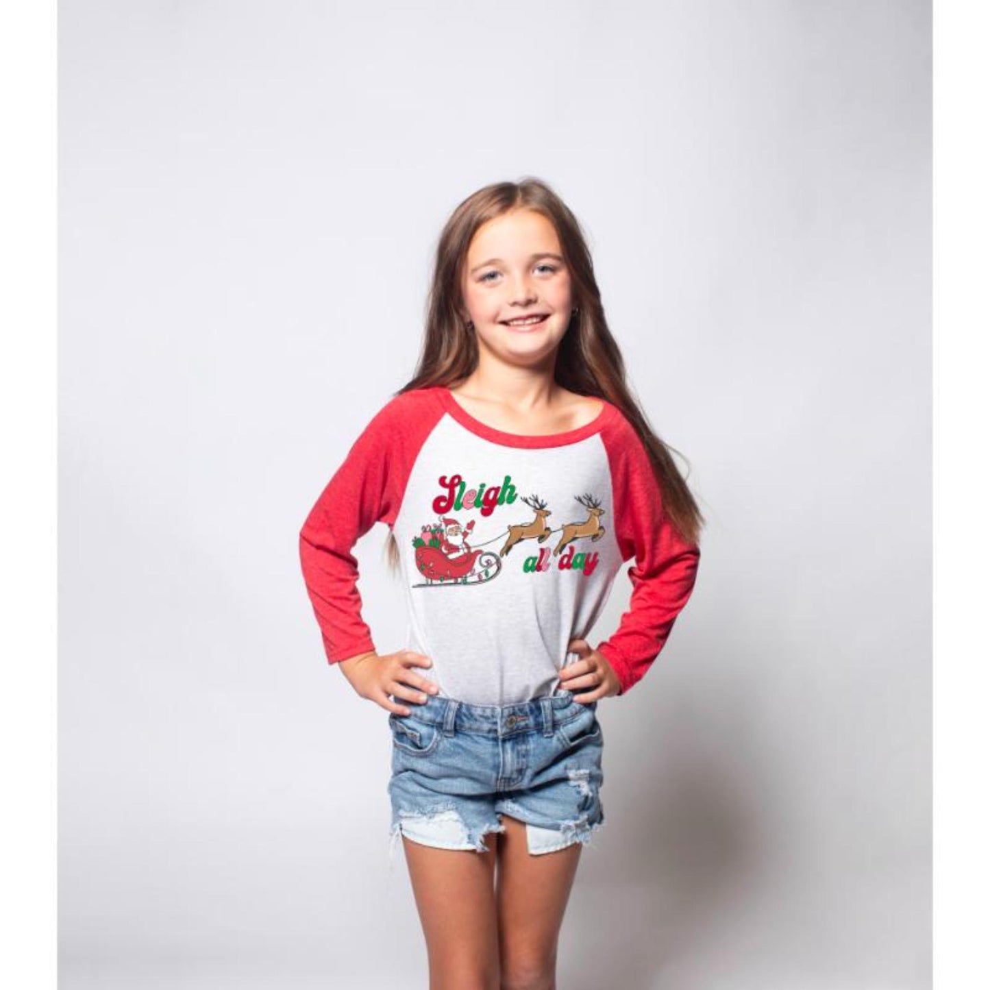 Kids Sleigh all Day 3/4 Sleeve T-Shirt XS