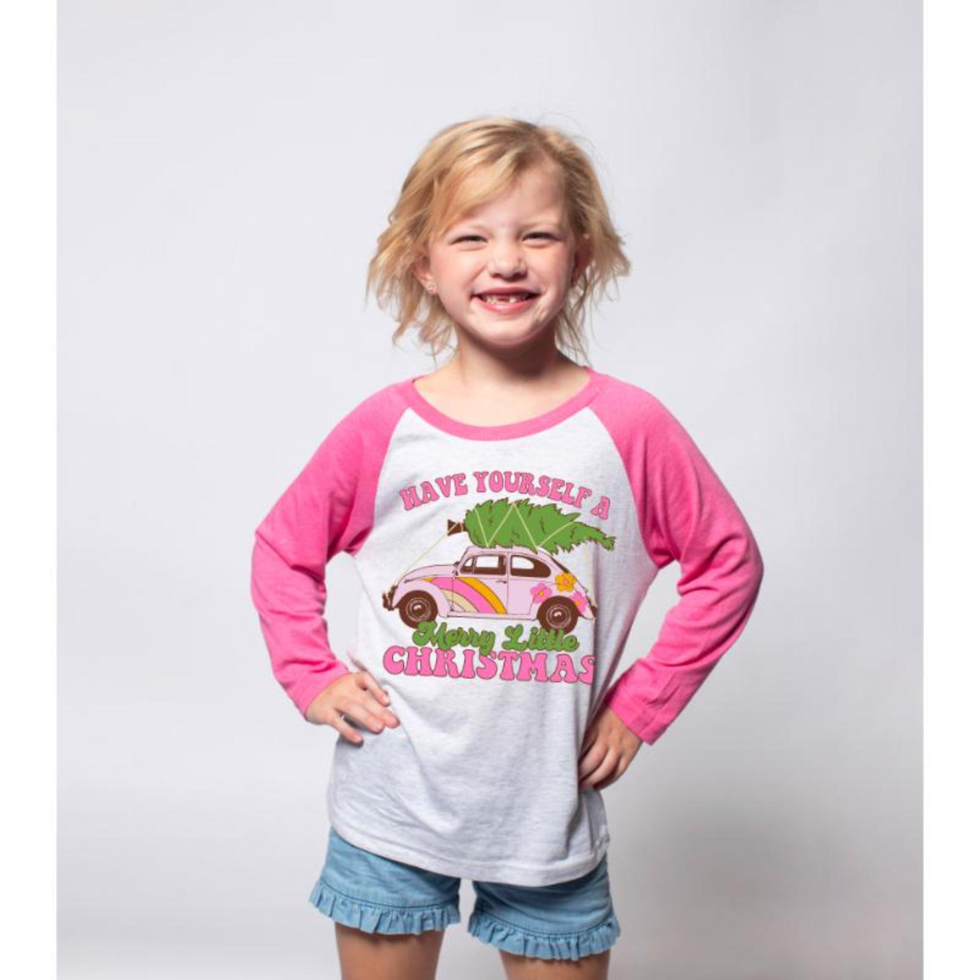 Kids Have Yourself a Merry Little Christmas 3/4 Sleeve T-Shirt XS