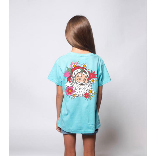 Kids Retro Floral Santa T-Shirt S