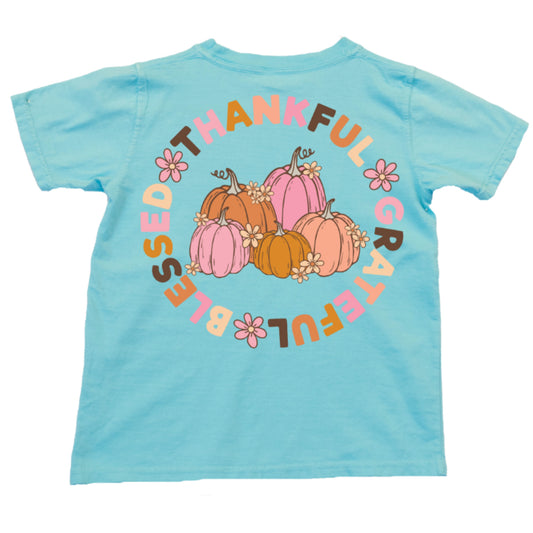Kids Thankful Grateful Blessed Pumpkins T-Shirt 2T