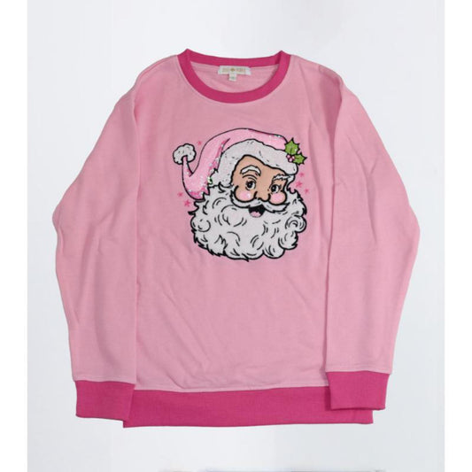 Kids Jolly Pink Santa Sweatshirt XL