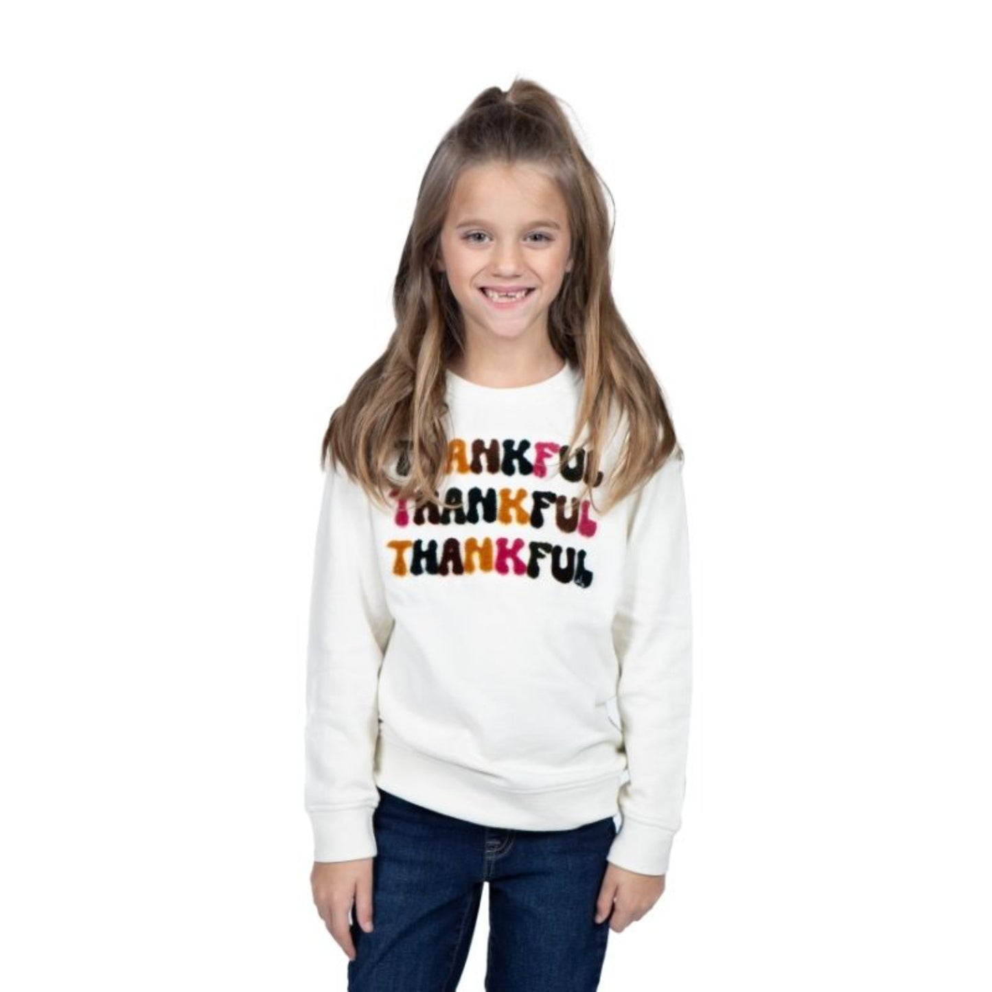 Kids Thankful Thankful Thankful Sweatshirt M