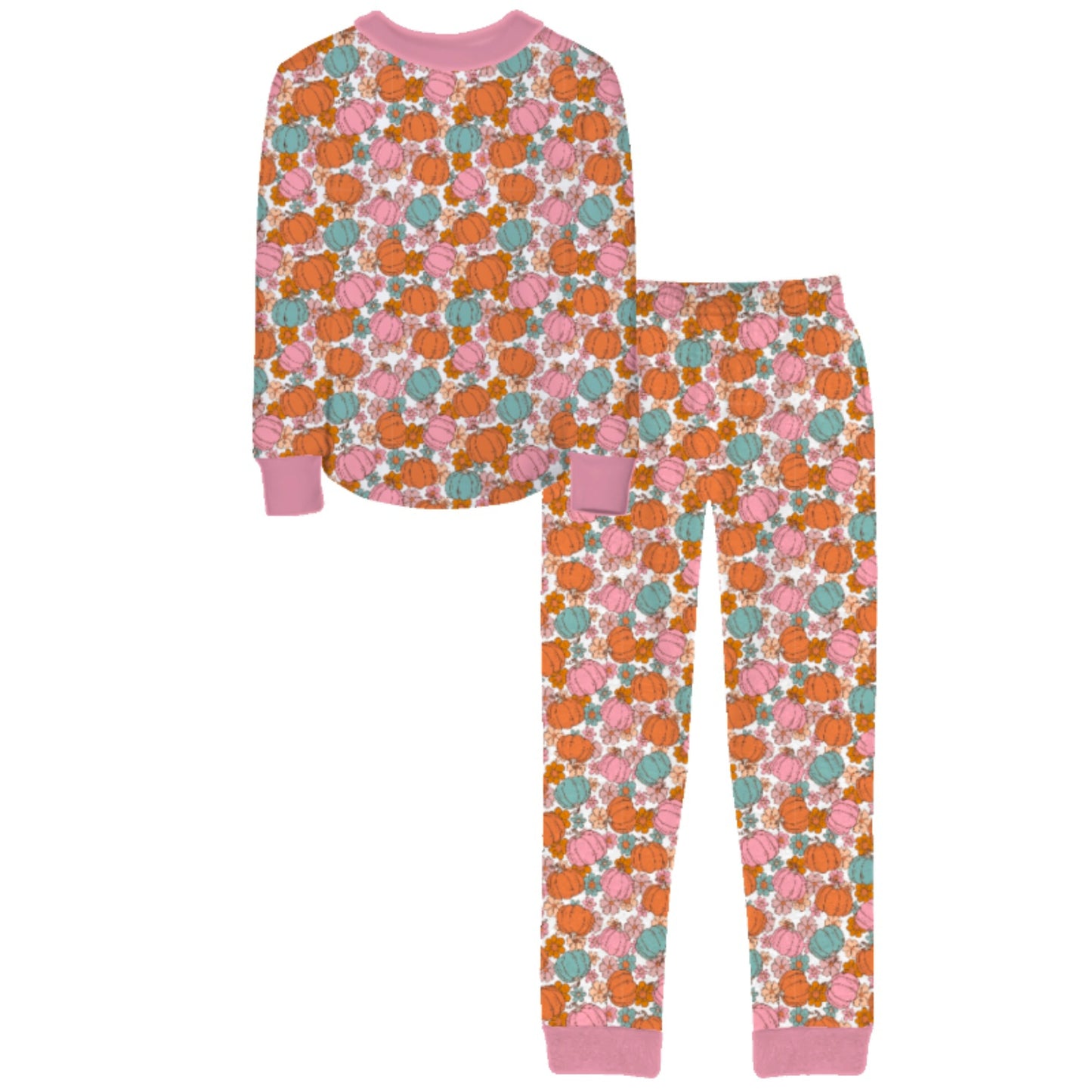 Kids Thankful Pumpkin Jogger Jammie Set XS