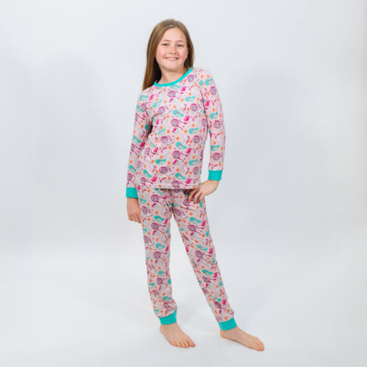 Kids Howdy, Girl Jogger Jammie Set M