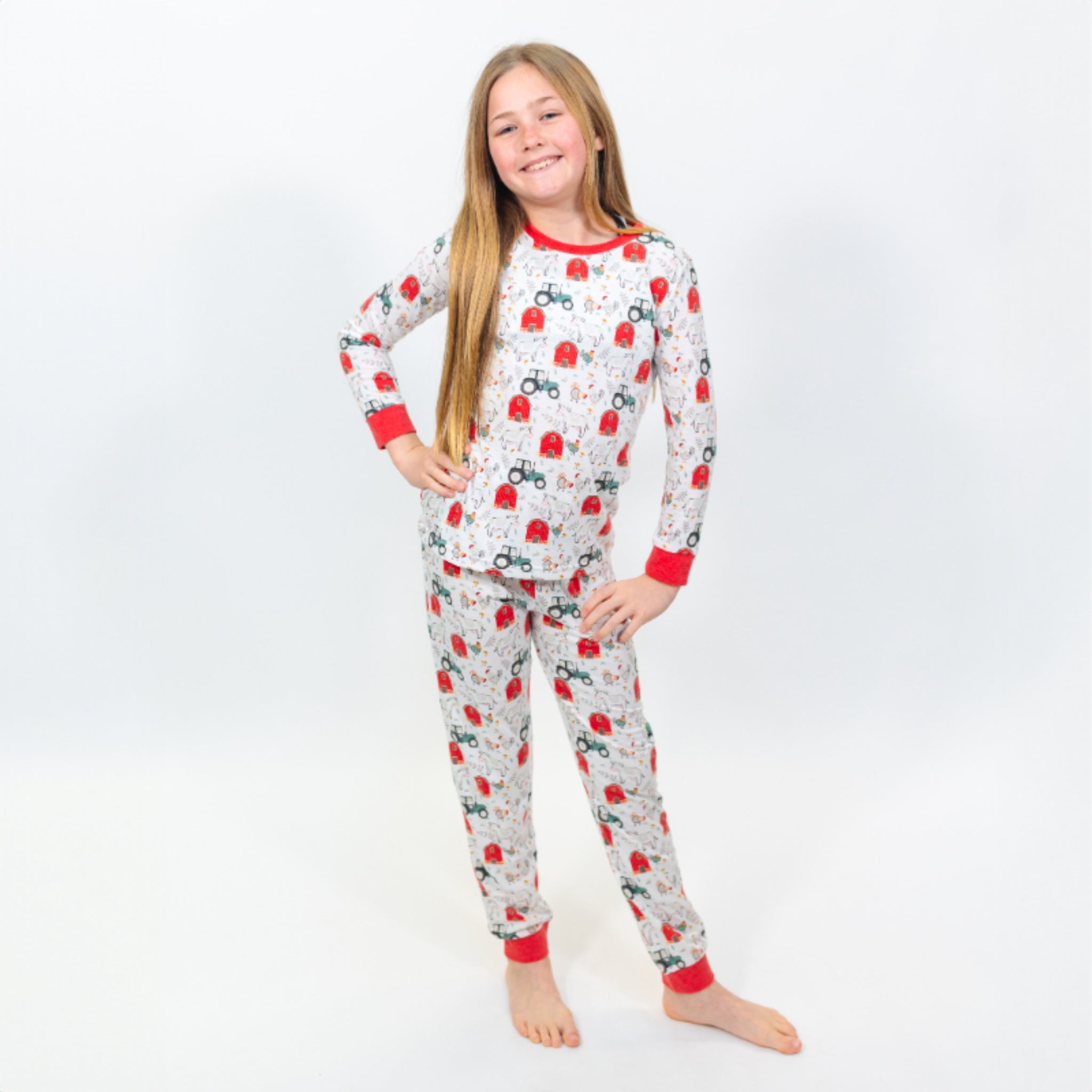 Kids Down On the Farm Pajama Set XS