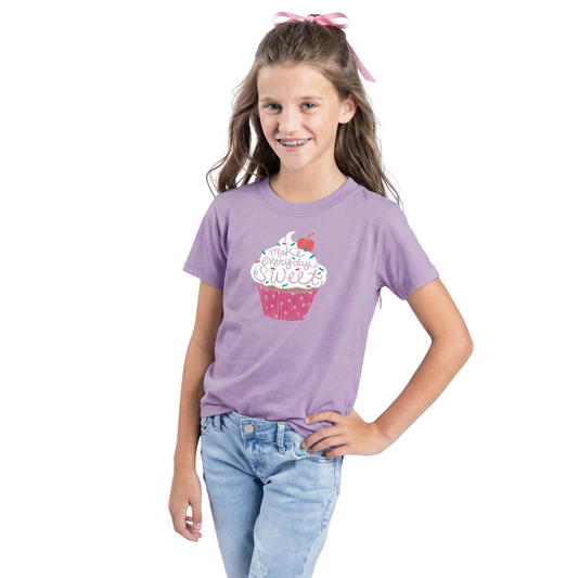 Kids Make Everyday Sweet T-Shirt - Light Purple Crew Neck