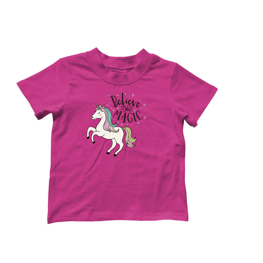 Believe in Magic Hot Pink Crew Neck T-Shirt-Large L