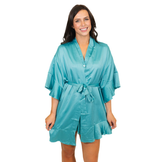 Here's the Deal, Teal Satin Robe M/L