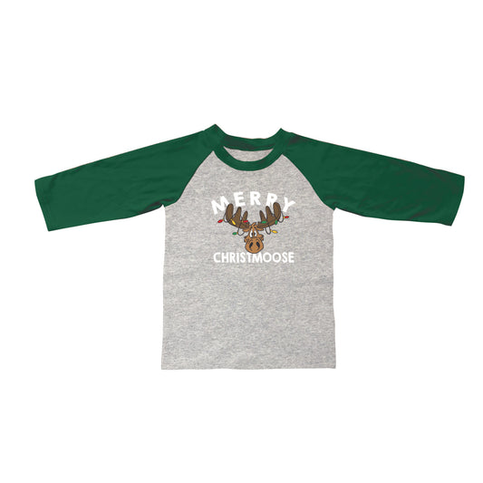 Kids Merry Christmoose 3/4 Sleeve T-Shirt M