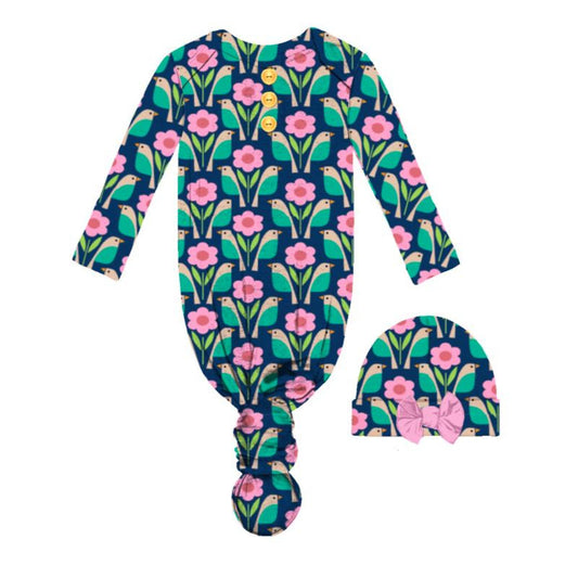 Kids Birdie Baby Gown and Beanie Set
