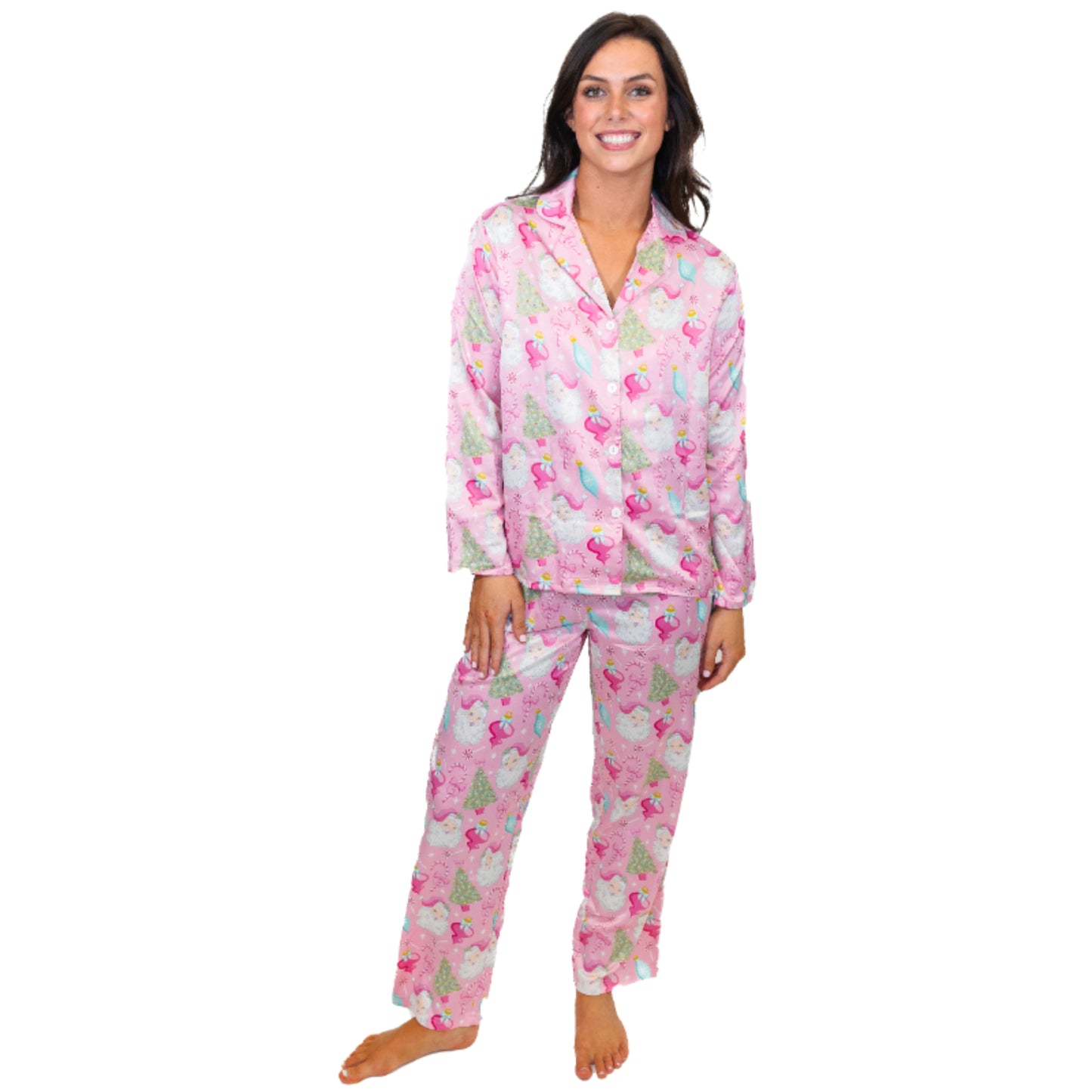 Baby it's Cold Outside Satin Pajama Long Sleeve Set