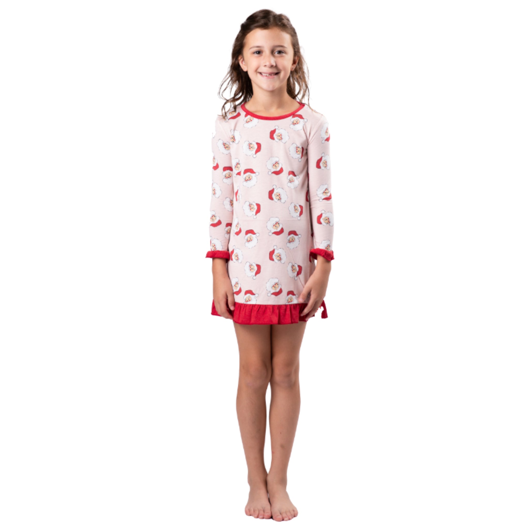 Kids Pink Santa Claus Bamboo Gown S
