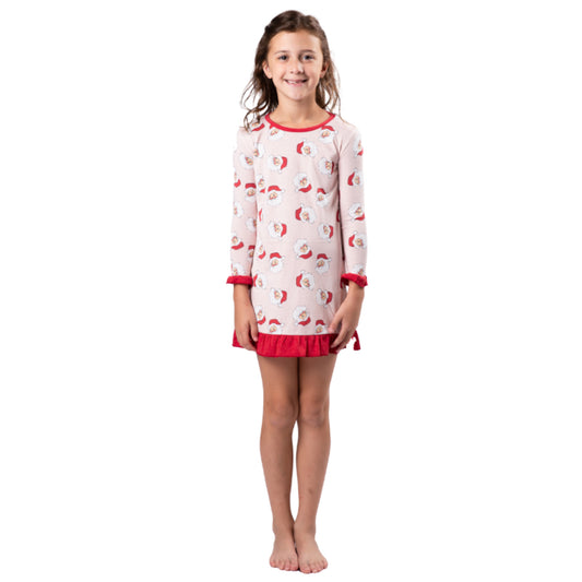 Kids Pink Santa Claus Bamboo Gown S