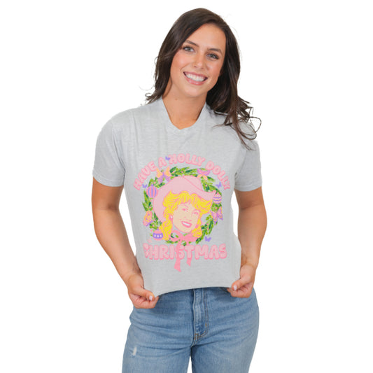 Have a Holly Dolly Christmas Crew T-Shirt