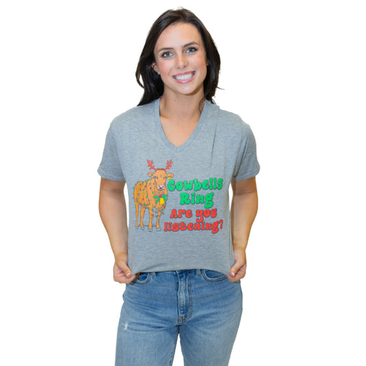 Cowbells Ring V-Neck T-Shirt