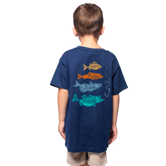 Kids Here Fishy Fishy Crew Neck T-Shirt S