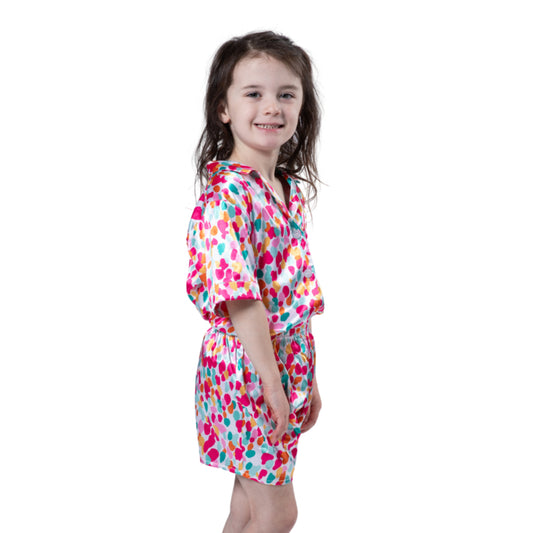 Kids Confetti Bloom Pajama Short Set