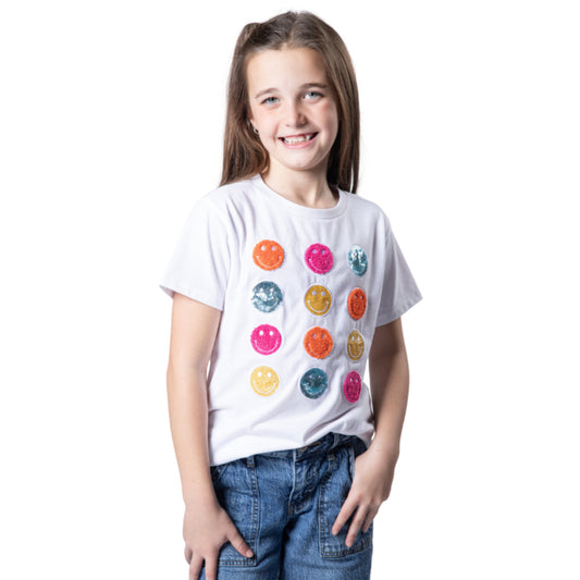 Kids All Smiles White Crew Neck T-Shirt S