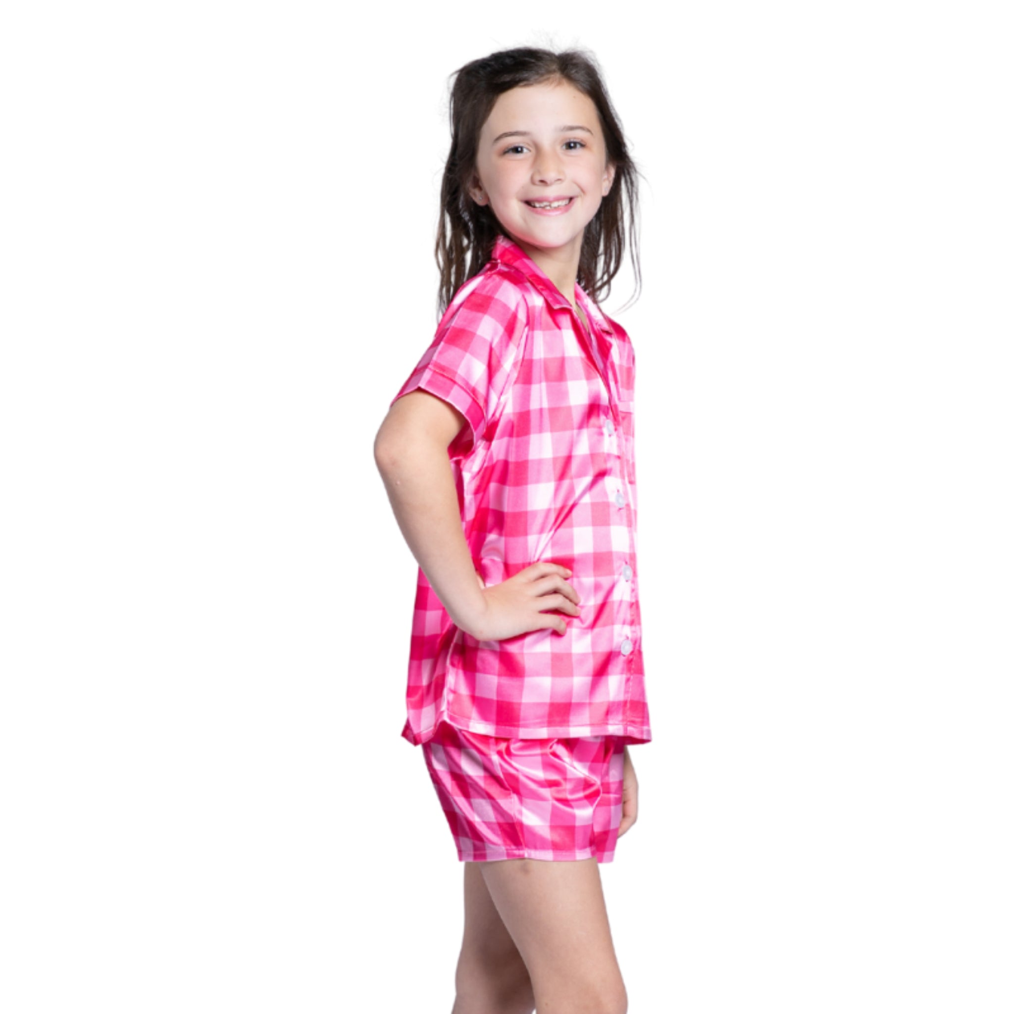 Kids Preppy Girl Satin Pajama Short Set S