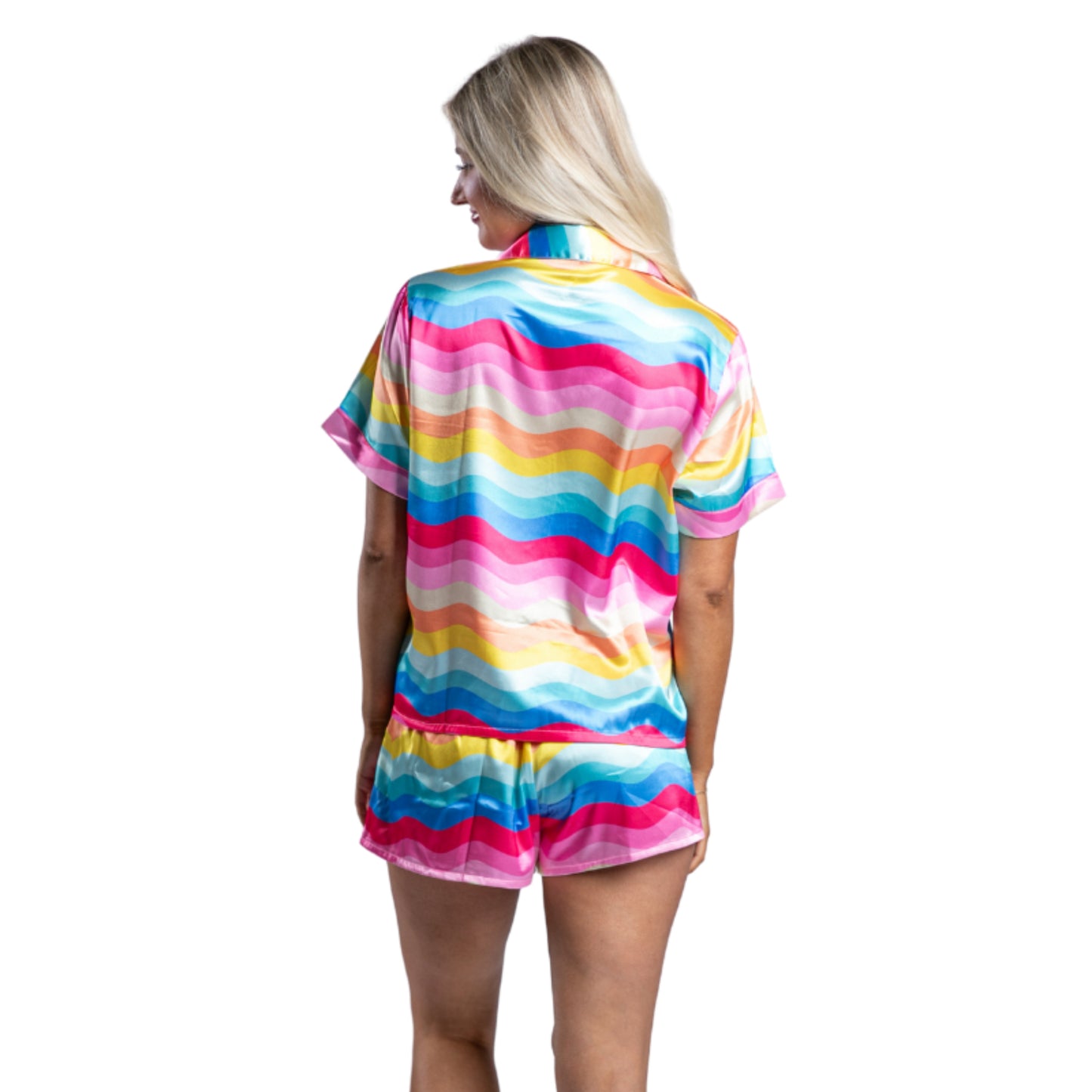 Girly Pop Satin Pajama Short Set S