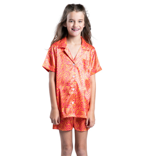 Kids Born to Be Wild Satin Pajama Short Set S