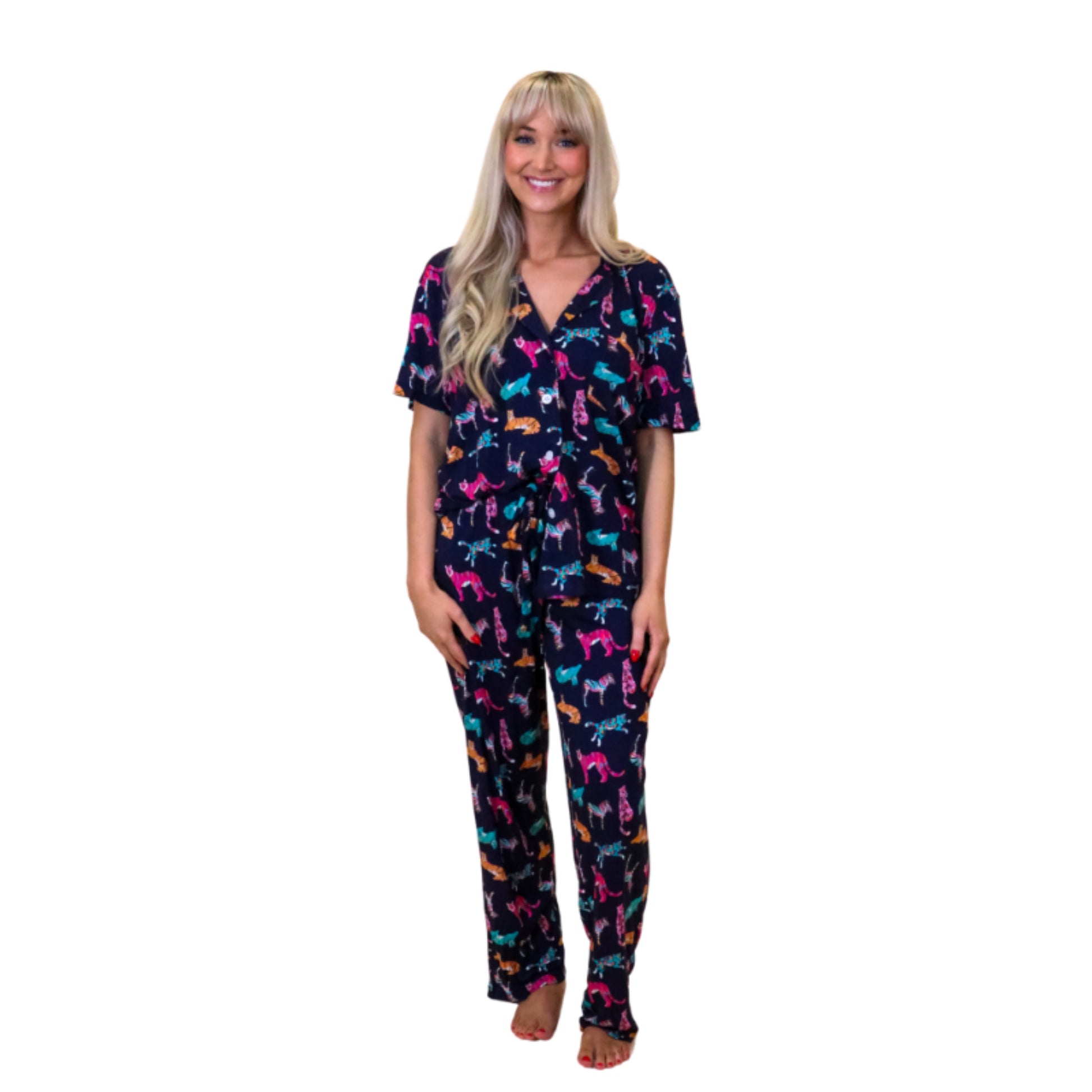 Midnight Roar Bamboo Pajama Set S