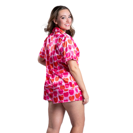 Love What You Do Satin Pajama Short Set S