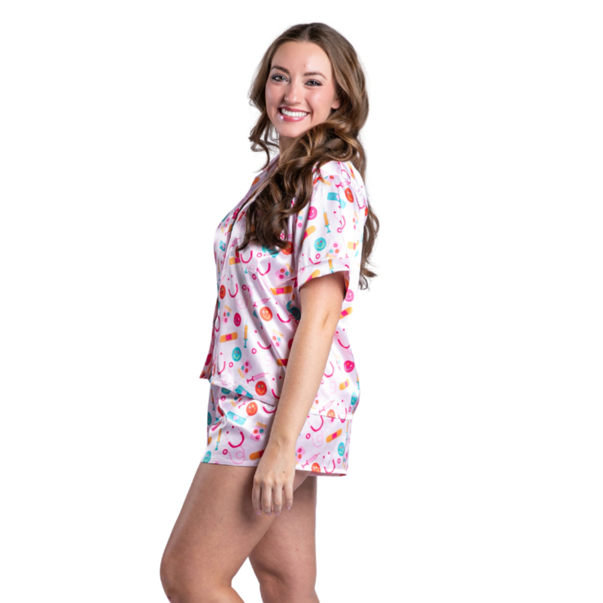 Not All Heroes Wear Capes Satin Pajama Short Set S