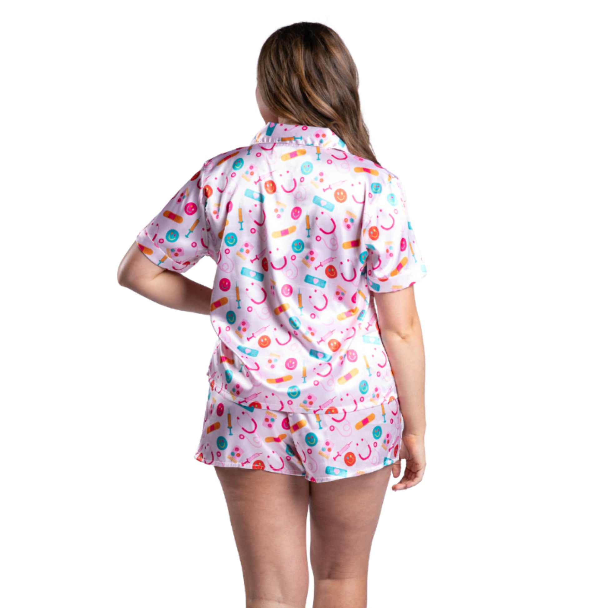 Not All Heroes Wear Capes Satin Pajama Short Set S