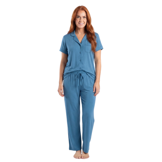 Denim Dreams Bamboo Pajama Set - Luxurious 100% Bamboo Jersey Sleepwear