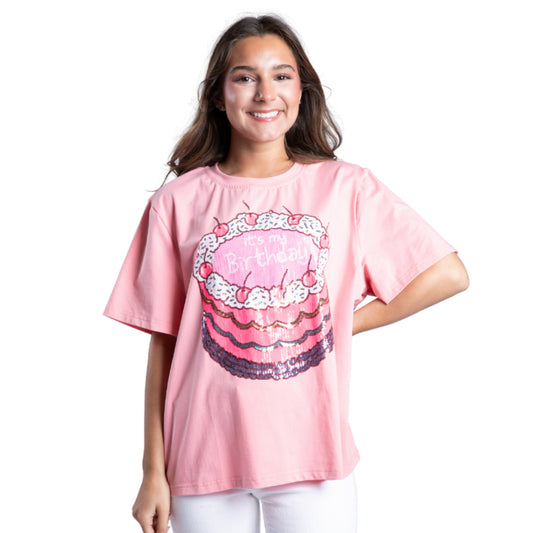 It's My Birthday Pink Short Sleeve T-Shirt S