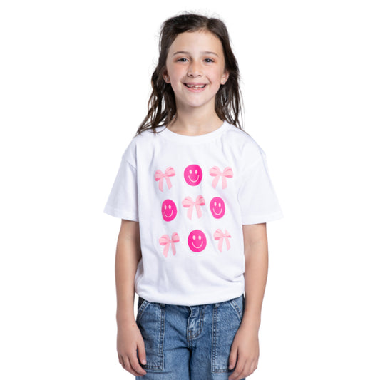 Kids Happy Faces & Bows T-Shirt S