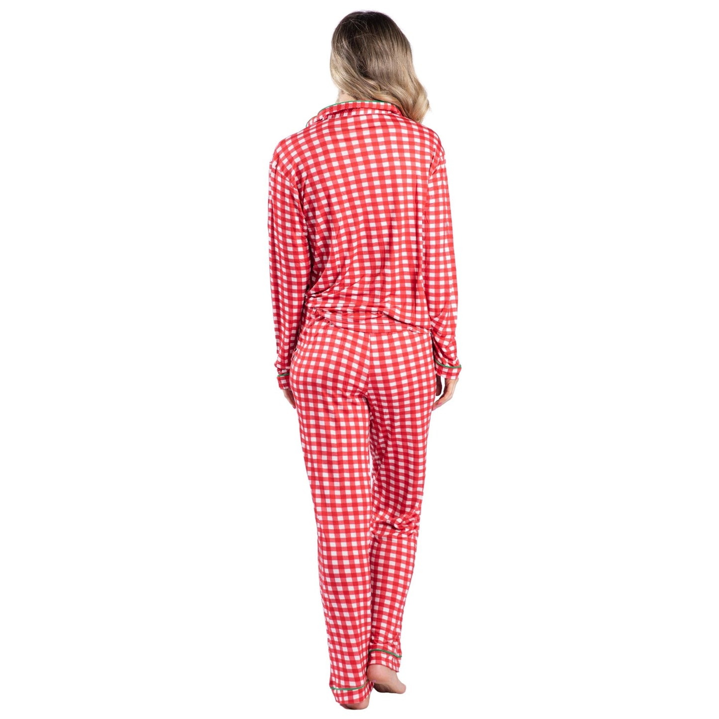 Peppermint Gingham Bamboo Pajama Pant Set S