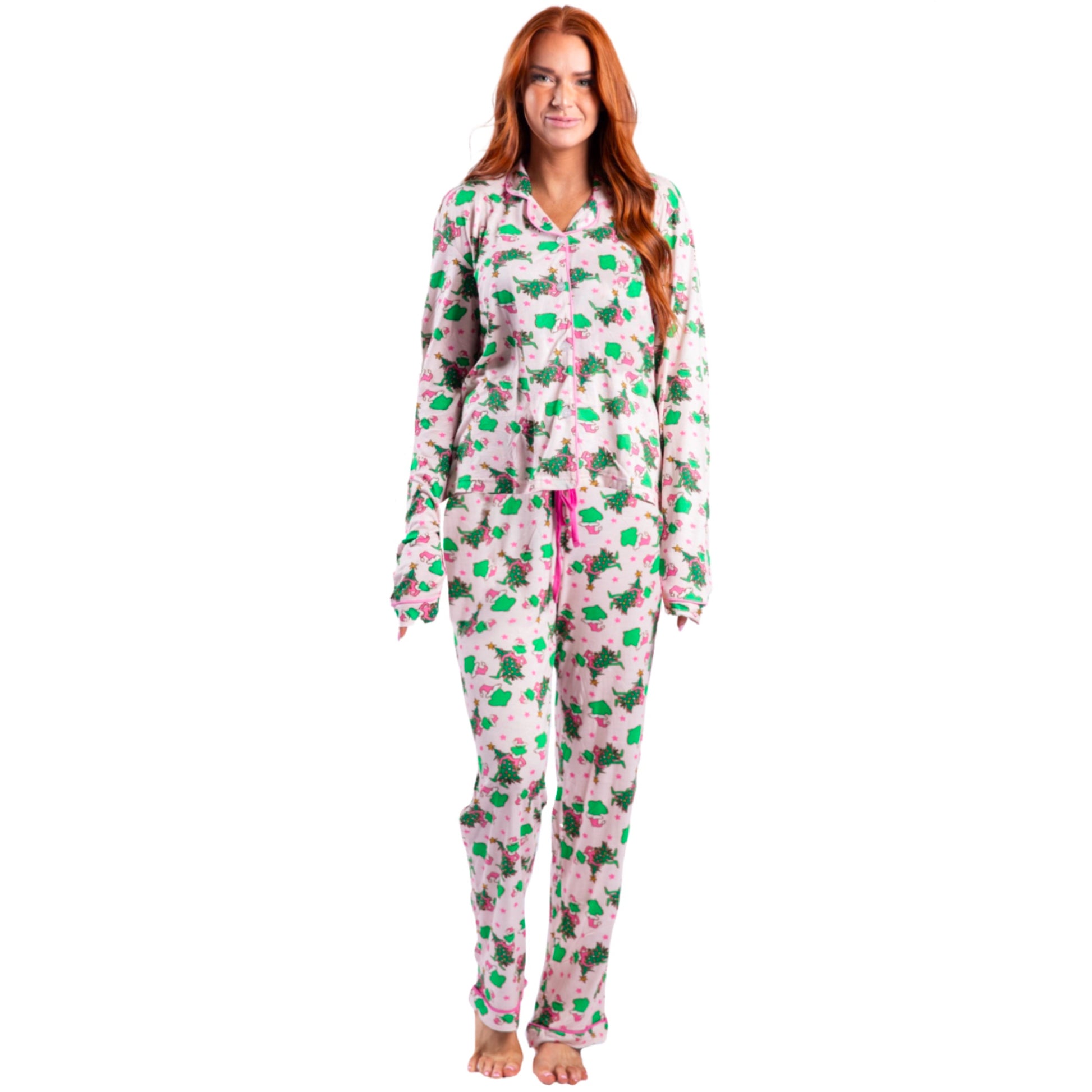 Pink Merry Mischief Bamboo Pajama Pant Set S