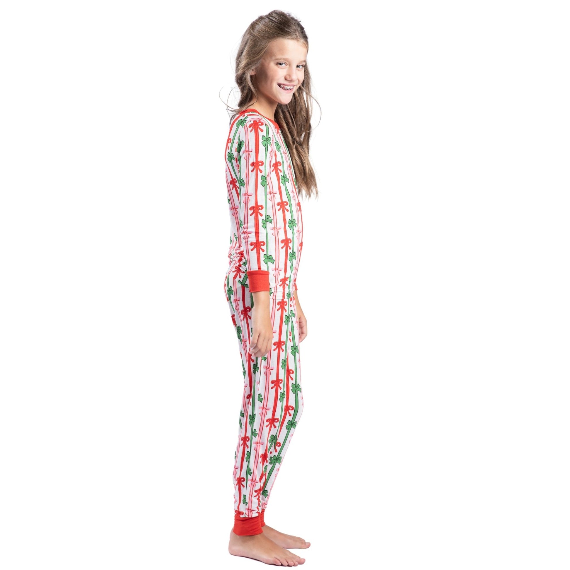Kids Bow-tiful Christmas Bamboo Jogger Set S