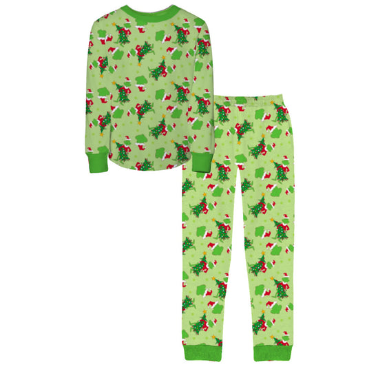 Kids Green Merry Mischief Bamboo Jogger Set S