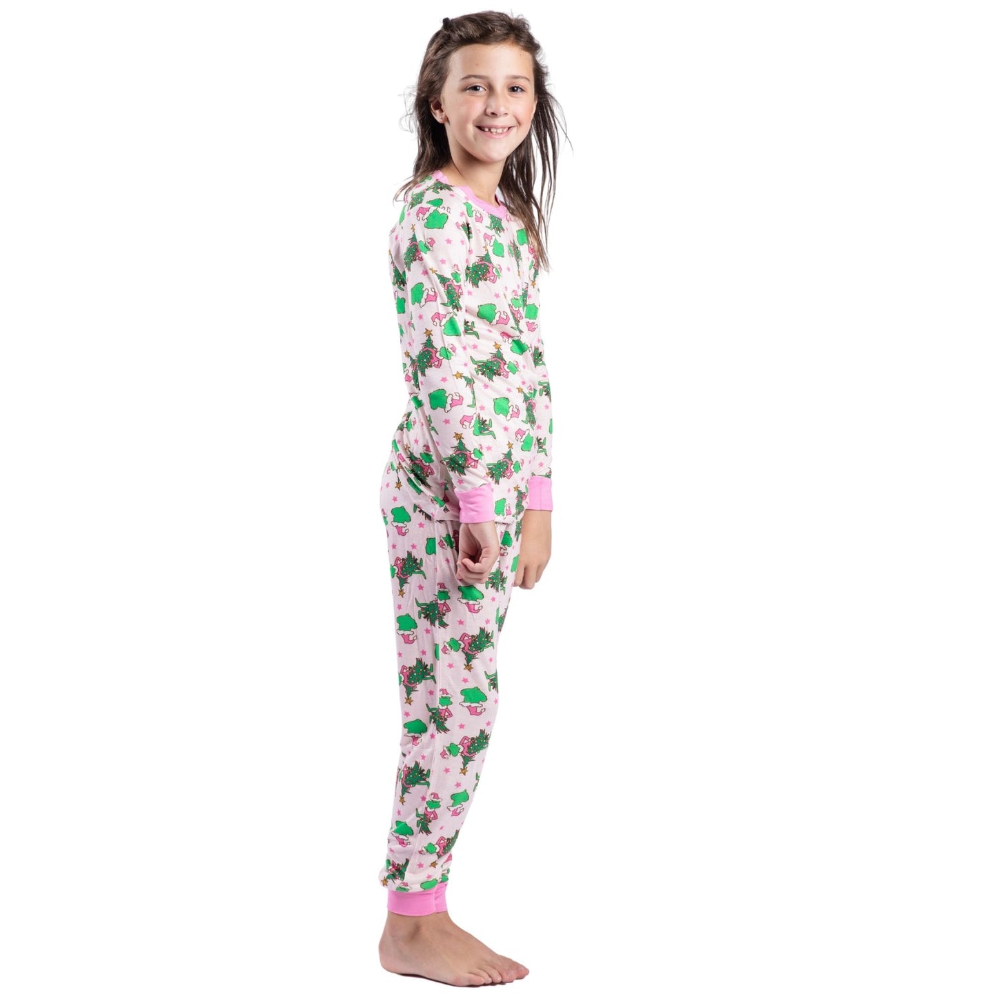 Kids Pink Merry Mischief Bamboo Jogger Set S