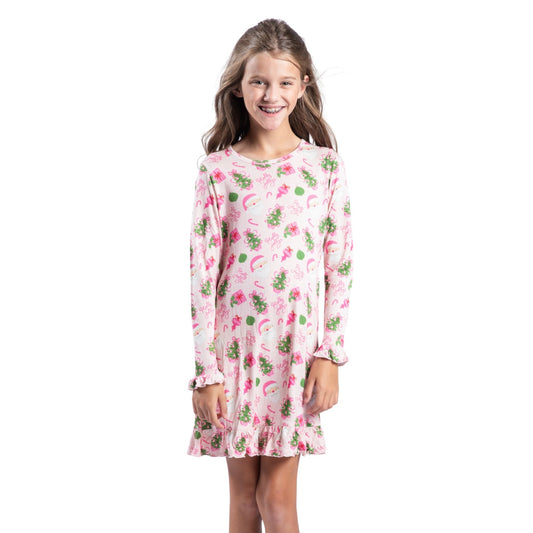 Kids Pretty in Pinkmas Bamboo Gown S