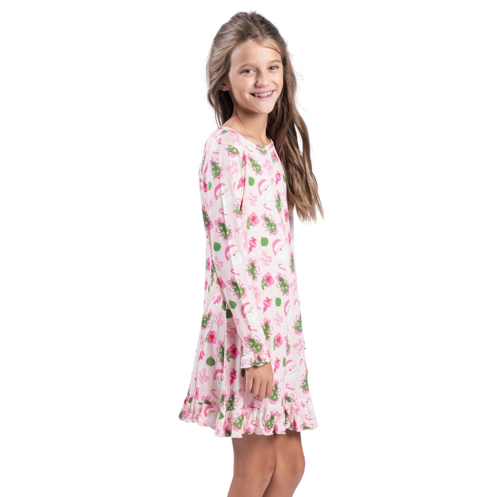 Kids Pretty in Pinkmas Bamboo Gown S