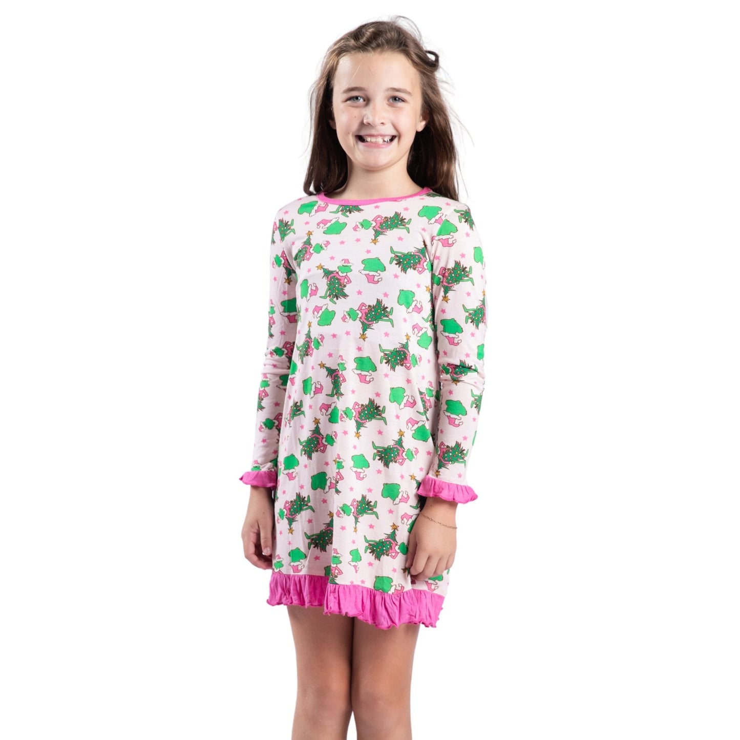 Kids Pink Merry Mischief Bamboo Gown S