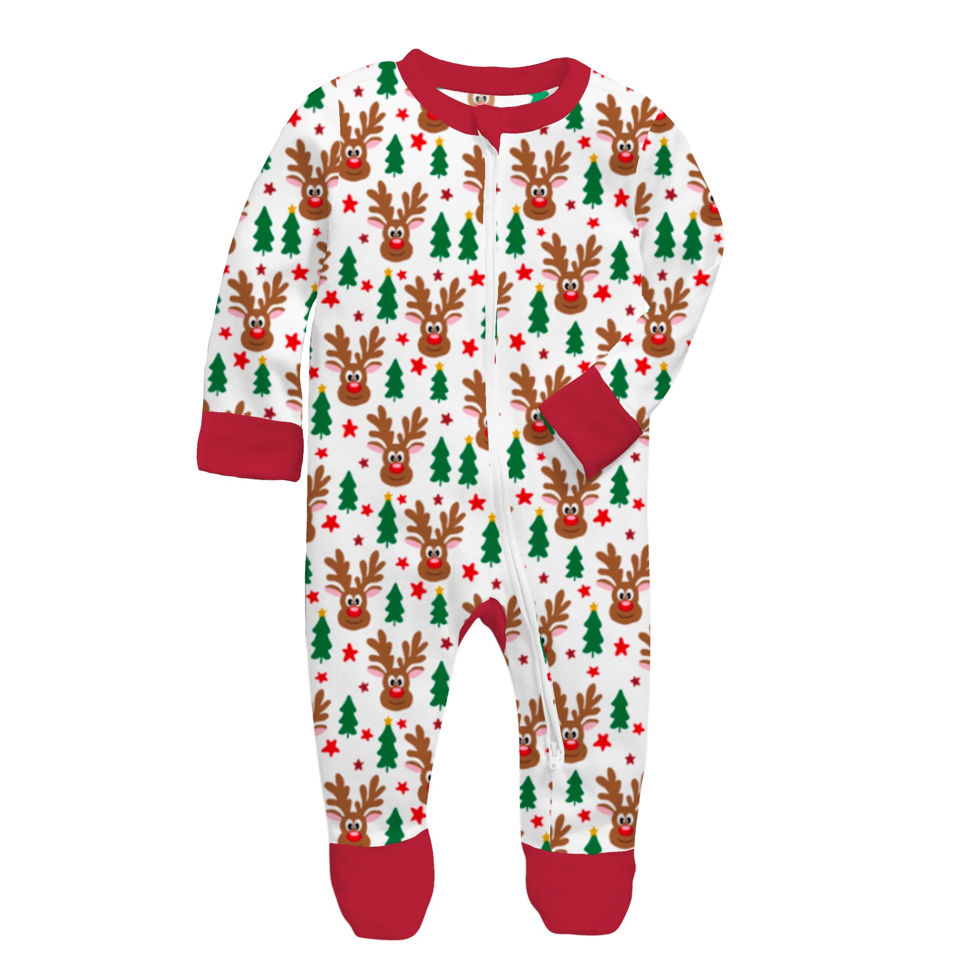 Kids Holiday Prance Bamboo Front Zip Onesie NB