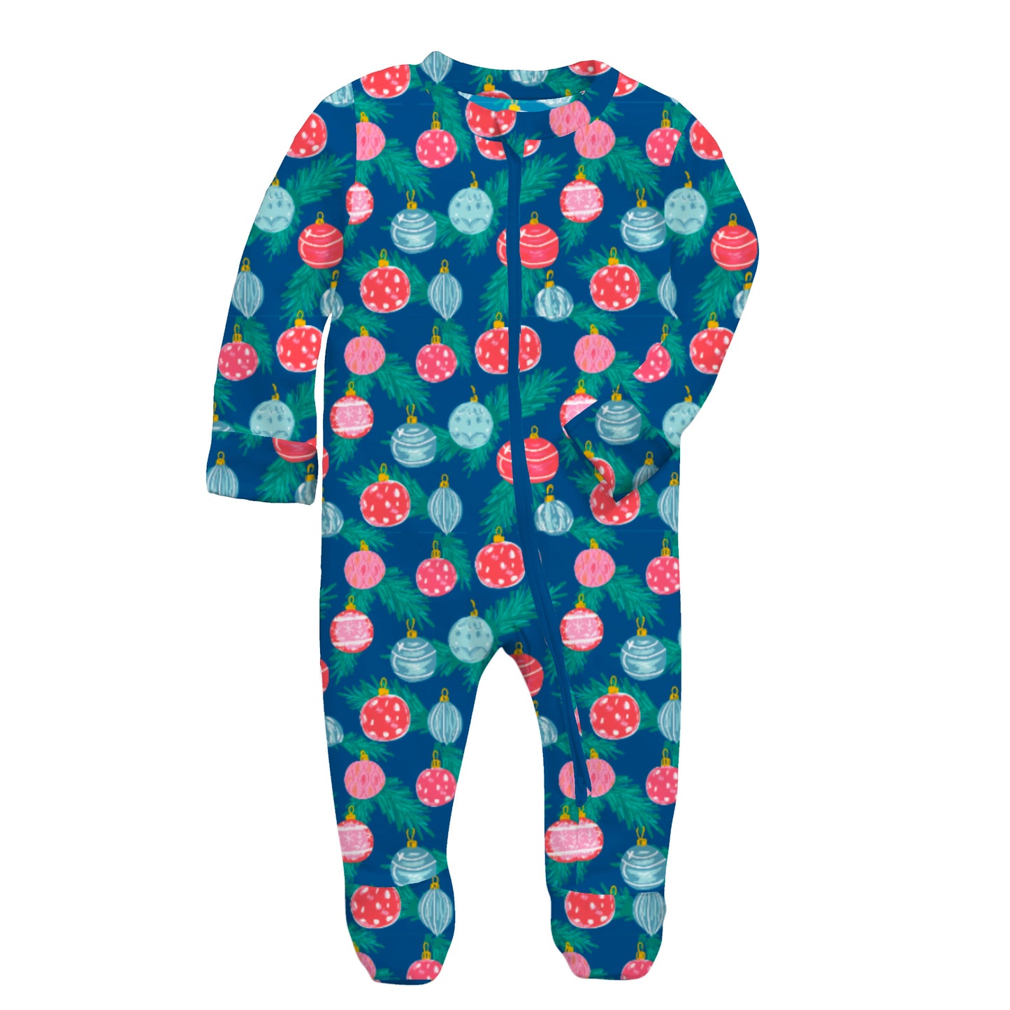 Kids Tis the season Bamboo Front Zip Onesie NB