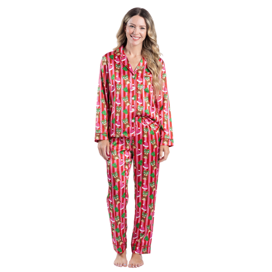 Jolly Jungle Satin Pajama Long Sleeve Set