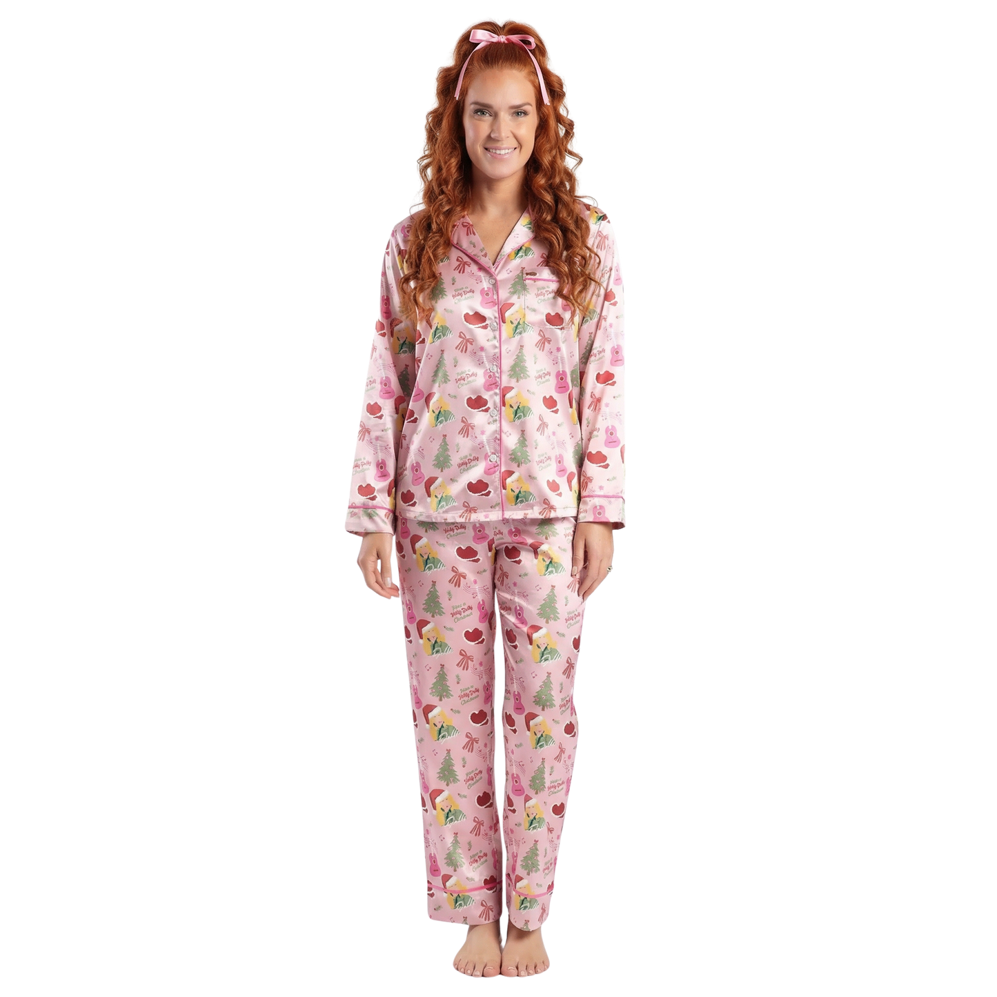 Sparkle & Shine Satin Pajama Long Sleeve Set