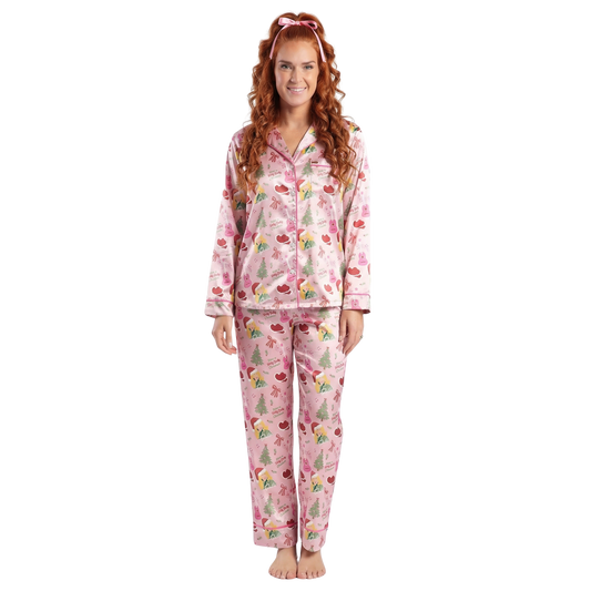 Sparkle & Shine Satin Pajama Long Sleeve Set